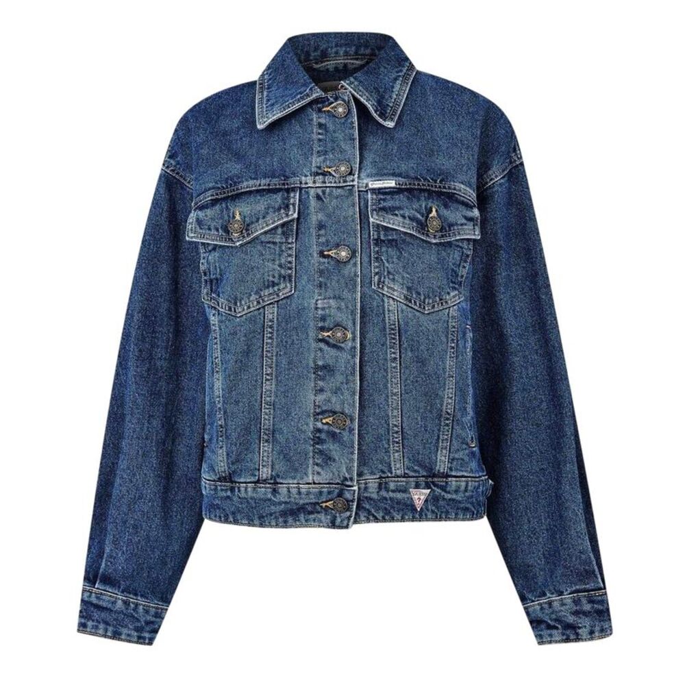 Guess Womens/Ladies Denim Oversized Trucker Jacket / Washed Blue